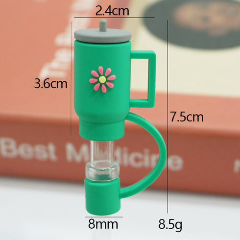 Cute Cartoon Silicone Straw Cap Dust PlugTumbler Straw Toppers for Tumblers, Dust-Proof Drinking Straw Caps for Reusable Straws Tips